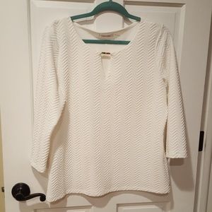 Calvin Klein white 3/4 sleeve top